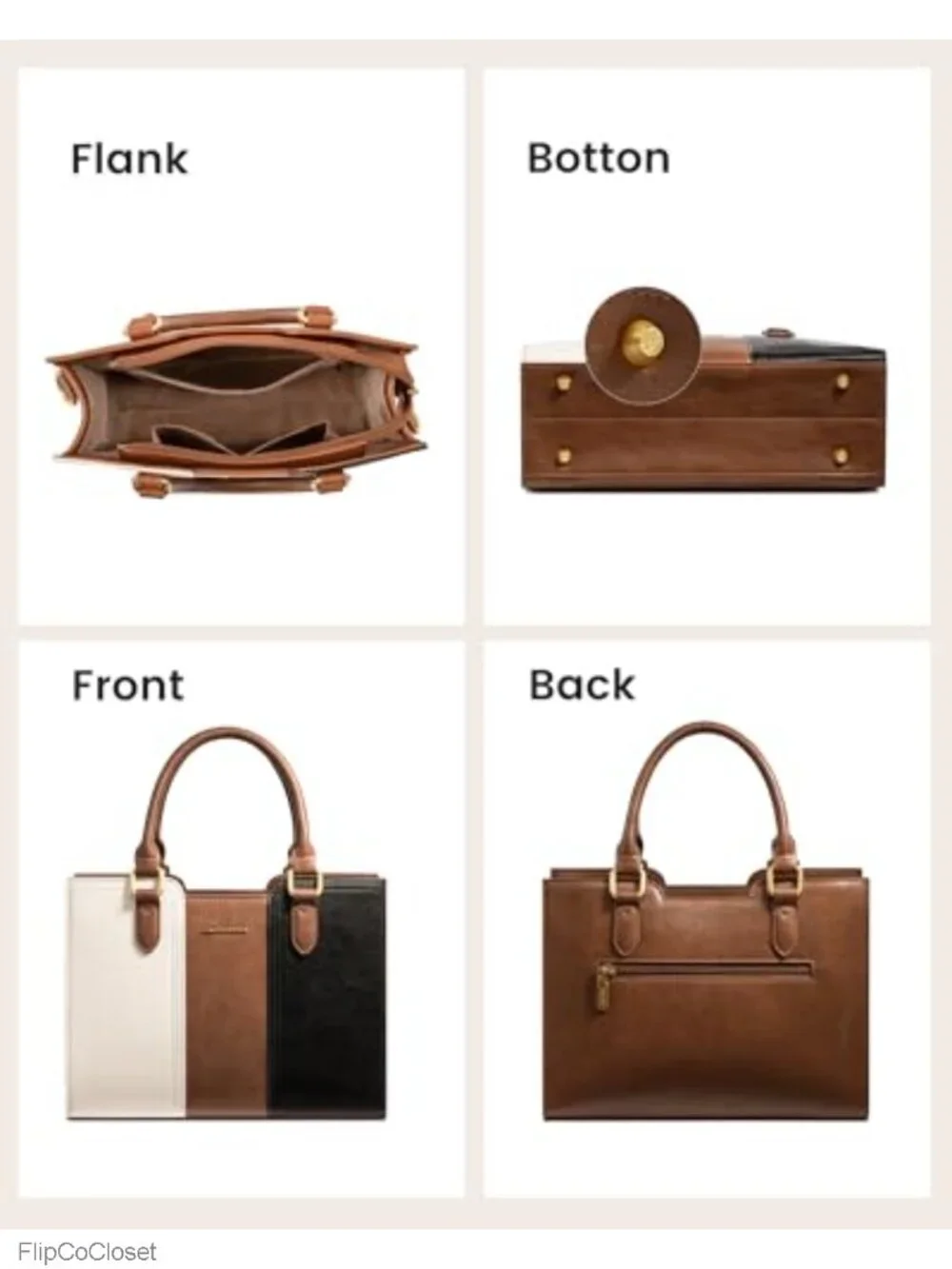Vintage Faux Leather Satchel Crossbody Bag